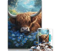 Jigsaw Puzzles for Adults 1000 Pieces Highland Cow Adult Jigsaw,Decompressing Intellectual Educational Toy Birthday Gift 38x26cm