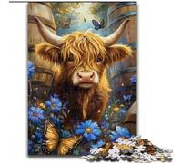 Jigsaw Puzzles for Adults 1000 Pieces Highland Yak, Stress Relief with Fully Interlocking Randomly Shaped Pieces for And 14 Years Old (size 50x75cm)