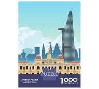 Jigsaw Puzzles for Adults 1000 Pieces Ho Chi Minh City Travel Print Jigsaw Puzzle Relaxing Games Precision Cutting Unique Birthday And Xmas Gifts 70x50cm/1000pcs