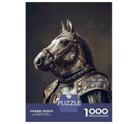 Jigsaw Puzzles for Adults 1000 Pieces Horse in Armor Portrait Jigsaw for Adults Relax Games Hand Speed Race Challenging Game Gifts 52x38cm/1000pcs