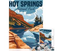 Jigsaw Puzzles for Adults 1000 Pieces Hot Springs National Park Educational Toy Gift For Birthdays Relax Games Every Piece Is Unique - Size 38x26cm