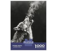 Jigsaw Puzzles for Adults 1000 Pieces Howling Wolf Jigsaw for Adults Family Game Staycation Kill Time Great Gift for Gaming 38x26cm/1000pcs