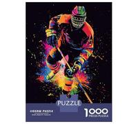 Jigsaw Puzzles for Adults 1000 Pieces Ice Hockey Player in Action Adult Jigsaw Hands-on Game Pattern Assembly Challenging To Complete 70x50cm/1000pcs