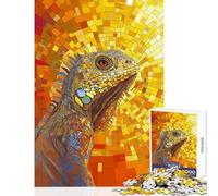 Jigsaw Puzzles for Adults 1000 Pieces Iguana Mosaic Art Impossible Game Learning Educational Anti-Stress Toys Improving Love between Couples (38x52cm)