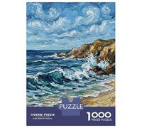 Jigsaw Puzzles for Adults 1000 Pieces Impressionistic Seascape with Cliffs And Birds Jigsaw for Adults DIY Toys Analysis And Logic Fun at Home Activities, 70x50cm/1000pcs