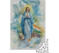 Jigsaw Puzzles for Adults 1000 Pieces Indian Virgin Mary Painting Puzzle for Adults Brain Teaser Game Birthday Present Educational Challenge 70x50cm/1000pcs