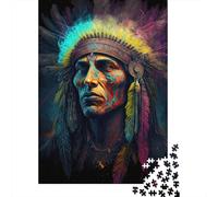 Jigsaw Puzzles for Adults 1000 Pieces Indians Puzzle for Adults Woodenboard Puzzles Fun Puzzles Games 1000pcs (75x50cm)