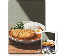 Jigsaw Puzzles for Adults 1000 Pieces Japanese Curry Rice with Cutlet Impossible Game Precision Cutting Secret Santa Gifts Size 50x75cm