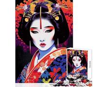 Jigsaw Puzzles for Adults 1000 Pieces Japanese Geisha Maiko Impossible Game Difficult Challenge Educational Toy Improving Love between Couples (52X38cm)