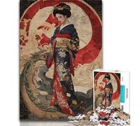 Jigsaw Puzzles for Adults 1000 Pieces Japanese Style Geisha Puzzles for Adults,Stress Reliever Staycation Kill Time Enhance Love between Couples (size 38x26cm)