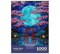 Jigsaw Puzzles for Adults 1000 Pieces Japanese Torii Gate Stained Glass Puzzle for Adults Brain Teaser Game Birthday Present Educational Challenge 52x38cm/1000pcs