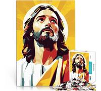 Jigsaw Puzzles for Adults 1000 Pieces Jesus Christ Portrait Lernspielzeug mit vollständig ineinander greifenden, zufällig geformten Teilen38x26cm