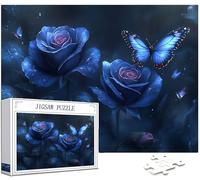 Jigsaw Puzzles for Adults 1000 Pieces, Jigsaws 1000 Pieces for Adults, Wooden Puzzle Challenging Game with Gift Box for Home Decor Bedroom Decor, Gifts for Women Man, Theme: Flower, Butterfly,Model492