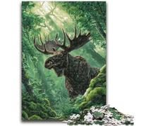 Jigsaw Puzzles for Adults 1000 Pieces Jungle Moose Puzzles,Challenging Game Gifts for Is Ideal As A Gift for The Whole Family (75x50cm)