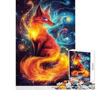Jigsaw Puzzles for Adults 1000 Pieces Kitsune in Space Family Game Enhance Memory Toy Wall Decor Improving Love between Couples (50x75cm)