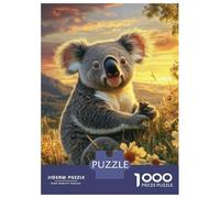 Jigsaw Puzzles for Adults 1000 Pieces Koala in Flower Field at Sunset Adult Jigsaw Hands-on Game Pattern Assembly Challenging To Complete 52x38cm/1000pcs