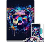 Jigsaw Puzzles for Adults 1000 Pieces Koala with Headphones Sunglasses Teenager Jigsaw,Interesting Stress Reduction Parent-child Interaction 26x38cm