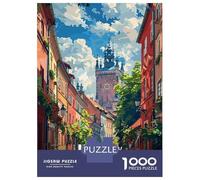 Jigsaw Puzzles for Adults 1000 Pieces Krakow, Poland Street View Puzzles for Adults Relaxing Games Presents for Women Challenging Game Gifts 38x26cm/1000pcs