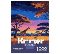Jigsaw Puzzles for Adults 1000 Pieces Kruger National Park Giraffe Landscape Art Puzzles for Adults Family Game For Family Fun Birthday Present, Gifts, 52x38cm/1000pcs