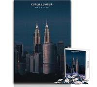 Jigsaw Puzzles for Adults 1000 Pieces Kuala Lumpur Educational Family Game Pattern Assembly Secret Santa Gifts Size 38x26cm