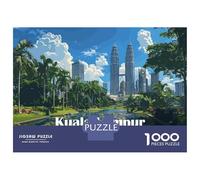 Jigsaw Puzzles for Adults 1000 Pieces Kuala Lumpur Skyline Jigsaw for Adults Relax Games Hand Speed Race Challenging Game Gifts 52x38cm/1000pcs