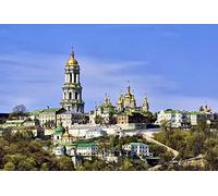Jigsaw Puzzles For Adults 1000 Pieces Kyiv - Pechora Monastery, Photo On The Old City Embankment 75 * 50Cm