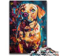 Jigsaw Puzzles for Adults 1000 Pieces Labrador Retriever Oil Painting Adult Jigsaw,Birthday Present, Gifts, Wall Art for Age 14 Years Up (26x38cm)