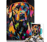 Jigsaw Puzzles for Adults 1000 Pieces Labrador Retriever Oil Painting Puzzles,Vibrant And Unique Design Relaxing & Challenging Puzzle Experience (size 75x50cm)