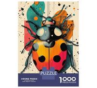 Jigsaw Puzzles for Adults 1000 Pieces Ladybug Illustration Vibrant Ladybug Artwork in Abstract Style Jigsaws for Adults Family Game But Fun And Humorous Challenging To Complete 52x38cm/1000pcs