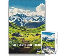 Jigsaw Puzzles for Adults 1000 Pieces Laugavegur Trail Iceland Landscape Art Educational Family Game Pattern Assembly Secret Santa Gifts Size 38x26cm