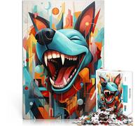 Jigsaw Puzzles for Adults 1000 Pieces Laughing Dog Lernspiel-Herausforderungsspielzeug tolles Geschenk38x26cm