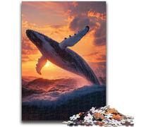 Jigsaw Puzzles for Adults 1000 Pieces Leaping Whale 1000 Pieces for Adults,Quiz Game for Is Ideal As A Gift for The Whole Family (50x75cm)