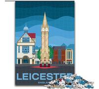 Jigsaw Puzzles for Adults 1000 Pieces Leicester England City, Game Toys Every Piece Is Unique - Challenging Family Fun Game for for Age 14 26x38cm