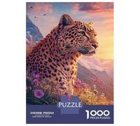 Jigsaw Puzzles for Adults 1000 Pieces Leopard in Sunset Glow Puzzles for Adults Relaxing Games Birthday Present Challenging To Complete 52x38cm/1000pcs