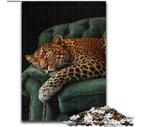 Jigsaw Puzzles for Adults 1000 Pieces Leopard on The Sofa, Toys Educational Games Stress Relieving Unique Home Decor And Gifts (Size 50x75cm)