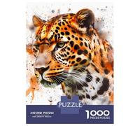 Jigsaw Puzzles for Adults 1000 Pieces Leopard Watercolor Jigsaw for Adults Family Game Staycation Kill Time Great Gift for Gaming 70x50cm/1000pcs