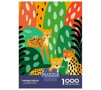 Jigsaw Puzzles for Adults 1000 Pieces Leopards Gazing Puzzle for Adults Brain Teaser Game Birthday Present Educational Challenge 52x38cm/1000pcs