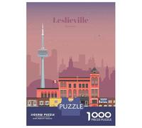 Jigsaw Puzzles for Adults 1000 Pieces Leslieville in Toronto Puzzle for Adults Brain Teaser Game Birthday Present Educational Challenge 38x26cm/1000pcs