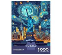 Jigsaw Puzzles for Adults 1000 Pieces Liberty's Starry Night Puzzles for Adults Family Games Difficult Hard Challenging To Complete 52x38cm/1000pcs