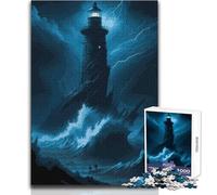 Jigsaw Puzzles for Adults 1000 Pieces Lighthouse In The Storm Impossible Game Precision Cutting Secret Santa Gifts Size 50x75cm
