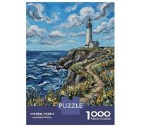 Jigsaw Puzzles for Adults 1000 Pieces Lighthouse on A Cliff Overlooking The Ocean Jigsaw for Adults Family Game Staycation Kill Time Great Gift for Gaming 52x38cm/1000pcs