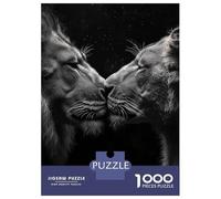 Jigsaw Puzzles for Adults 1000 Pieces Lion Lovely Couple Close-Up Adult Jigsaw Hands-on Game Pattern Assembly Challenging To Complete 38x26cm/1000pcs