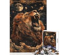 Jigsaw Puzzles for Adults 1000 Pieces Lion Tarot Card Impossible Game Learning Educational Anti-Stress Toys Improving Love between Couples (38x26cm)