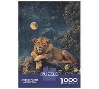 Jigsaw Puzzles for Adults 1000 Pieces Lion Under The Stars Puzzles for Adults Family Games Difficult Hard Challenging To Complete 70x50cm/1000pcs