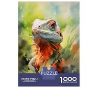 Jigsaw Puzzles for Adults 1000 Pieces Lizard Watercolor Puzzles for Adults Relaxing Games Birthday Present Challenging To Complete 52x38cm/1000pcs