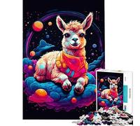 Jigsaw Puzzles for Adults 1000 Pieces Llama Cub Lying Space Help The Brain Exercise Tough Challenge Educational Game for Age 14+ Game (38x26cm)