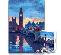 Jigsaw Puzzles for Adults 1000 Pieces London Big Ben Pixel Art Impossible Game Precision Cutting Secret Santa Gifts Size 38x52cm