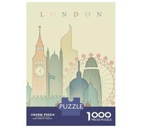 Jigsaw Puzzles for Adults 1000 Pieces London England Skyline Puzzle for Adults Brain Teaser Game Birthday Present Educational Challenge 38x26cm/1000pcs