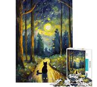 Jigsaw Puzzles for Adults 1000 Pieces Lonely Cat in A Forest Puzzles for Adults Brain Teaser Game Wall Decoration Gifts for Friends And Family (Size 50x75cm)