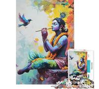 Jigsaw Puzzles for Adults 1000 Pieces Lord Krishna Playing Flute Adult Puzzles Relax Games Difficult Hard Gifts for Friends And Family (Size 38x52cm)